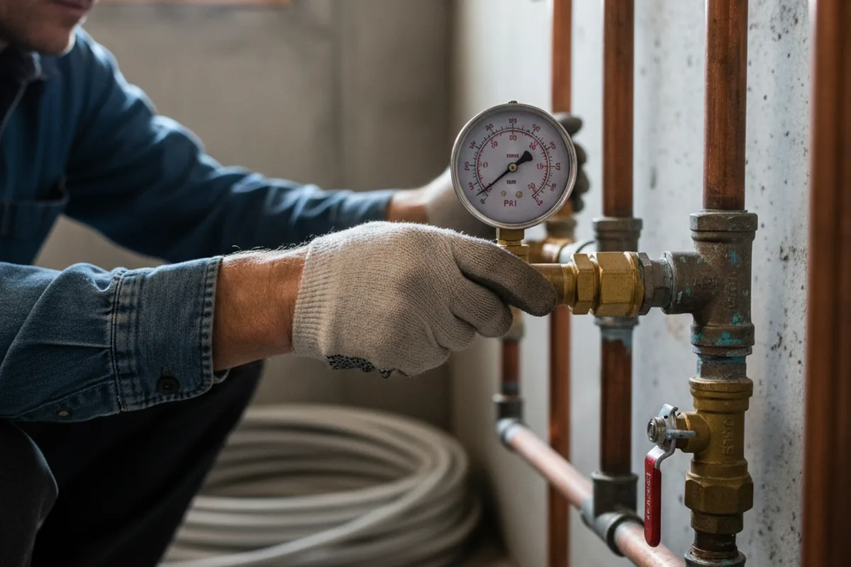 Pressure testing a repaired line during Water Line Repair in Bearsville